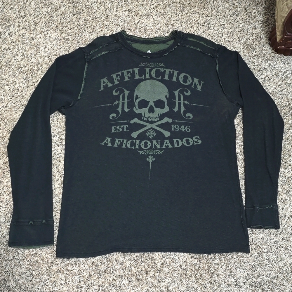 Affliction reversible Mens graffic shirt
